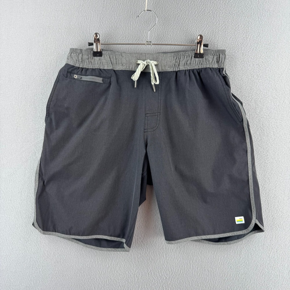 Vuori Banks Shorts Mens Medium Dark Gray Athletic Stretch Drawstring 8.5 Inch